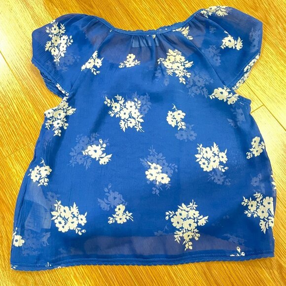 Abercrombie Blue Floral Blouse - XL Youth - Picture 5 of 9